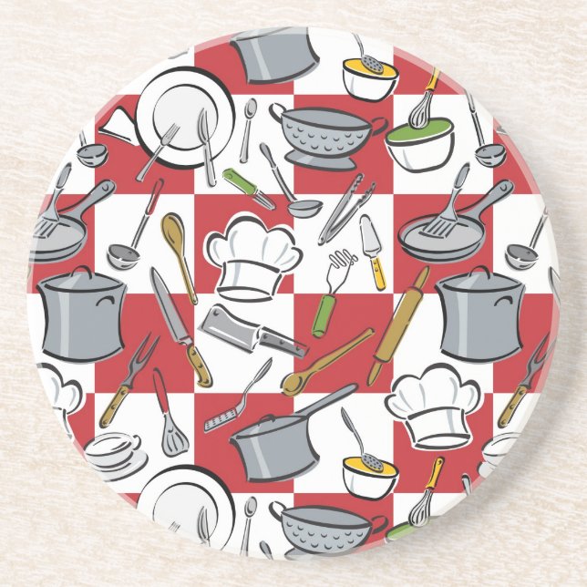 Dessous De Verre En Grès Contrôle d'outils de cuisine (Devant)