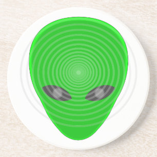 Dessous De Verre En Grès Contrôle mental de la tête de l'Alien