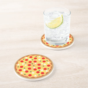 Dessous De Verre En Grès Cool plaisir pizza pepperoni champignon