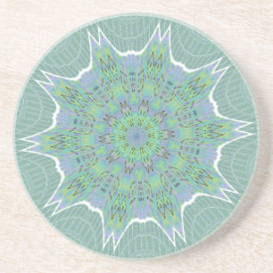 Dessous De Verre En Grès Cool vert motif floral
