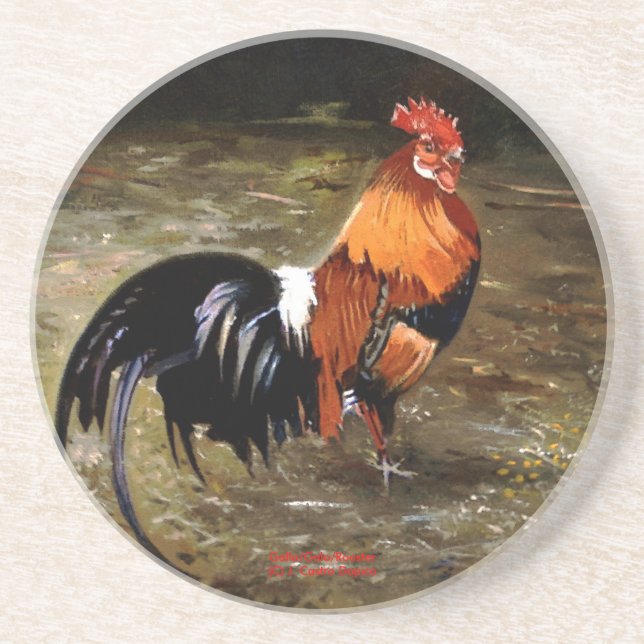 Dessous De Verre En Grès Coq (Devant)