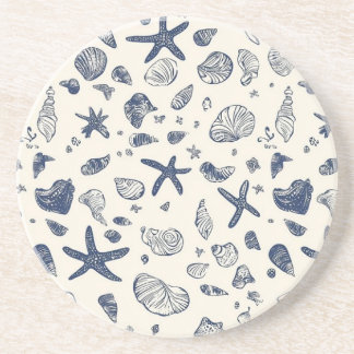 Dessous De Verre En Grès Coquilles de mer et Dessous de verre de grès de sé