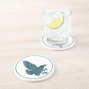 Dessous De Verre En Grès Corbeau bleu dansant