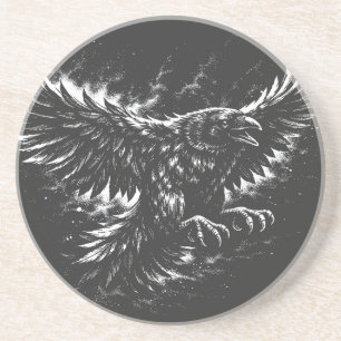 Dessous De Verre En Grès Corbeau gothique – par BurnsInHell