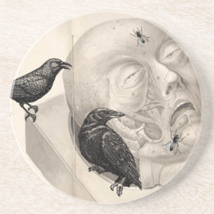 Dessous De Verre En Grès Corbeaux et cadavres
