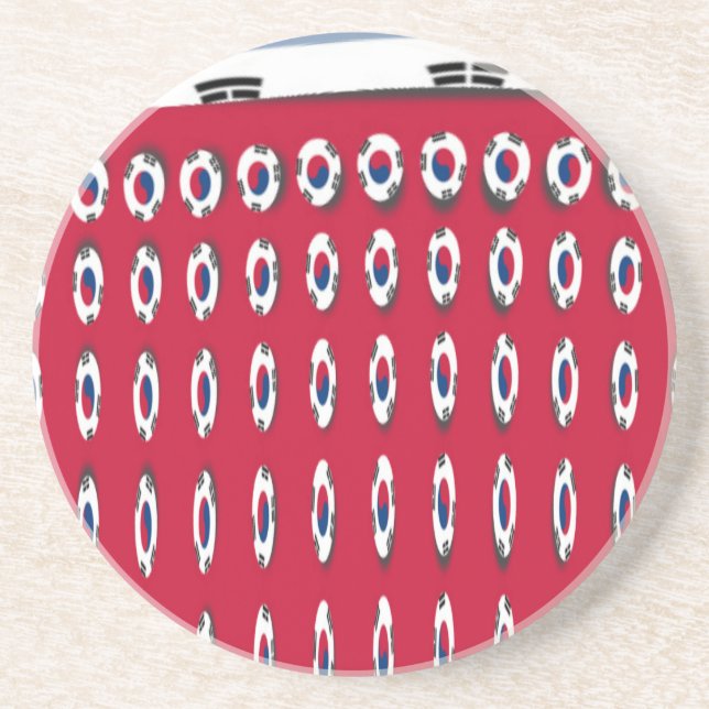Dessous De Verre En Grès Corée du Sud Polka Dot Drapeau Design d'art : une  (Devant)