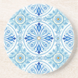 Dessous De Verre En Grès Côte Amalfitaine Bleu Méditerranéen Carreaux Grès