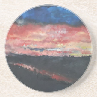 Dessous De Verre En Grès Coucher de soleil 1