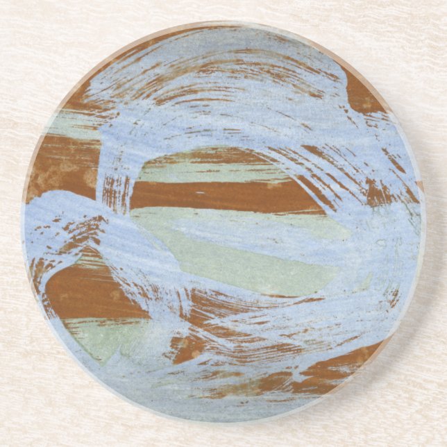 Dessous De Verre En Grès Coucher de soleil du port (Devant)