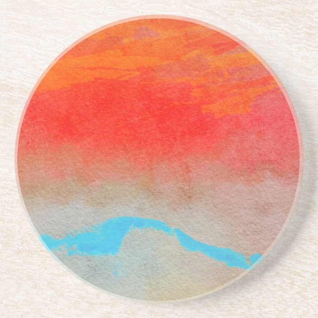 Dessous De Verre En Grès Coucher de soleil sur l'océan Abstrait (Devant)