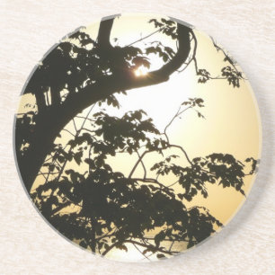 Dessous De Verre En Grès Coucher du soleil à travers les arbres II Photogra