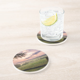 Dessous De Verre En Grès Coucher du soleil de la Virginie