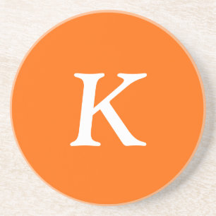 Dessous De Verre En Grès Couleur solide des lettres orange de sécurité