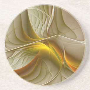 Dessous De Verre En Grès Couleurs des métaux précieux, art fractal Abstrait