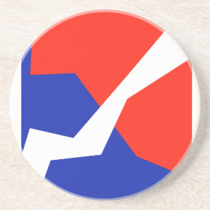 Dessous De Verre En Grès Couleurs du drapeau bleu rouge blanc