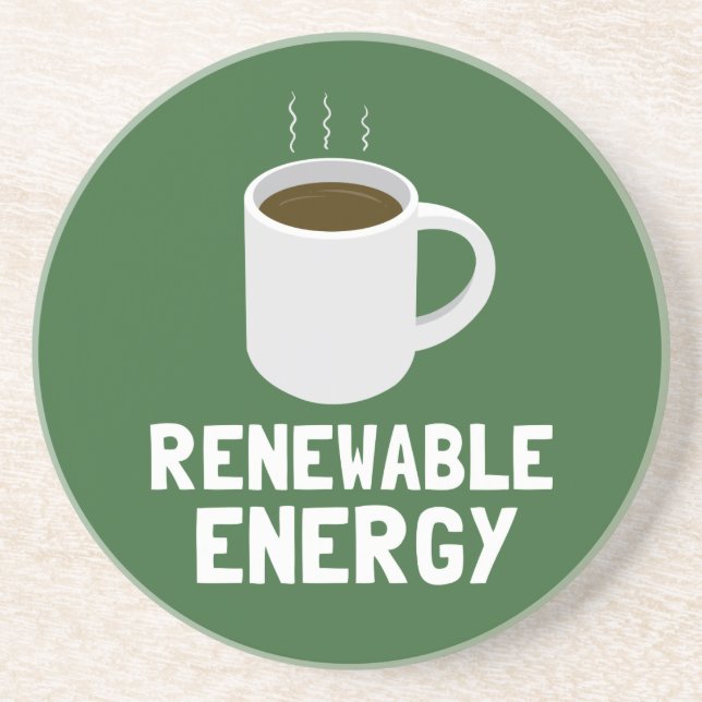 Dessous De Verre En Grès Coupe du café d'énergie renouvelable (Devant)