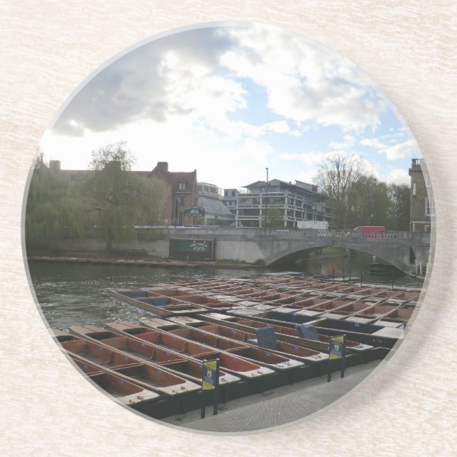 Dessous De Verre En Grès Coups de volée sur la came de rivière à Cambridge (Devant)