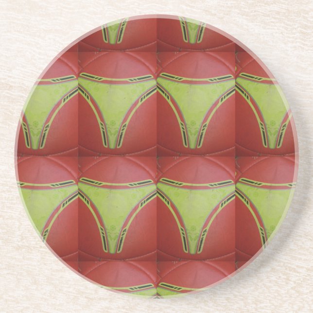 Dessous De Verre En Grès Courbes jaunes dorées.JPG (Devant)