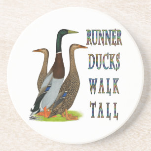 Dessous De Verre En Grès Coureurs Canards Marcher Haut