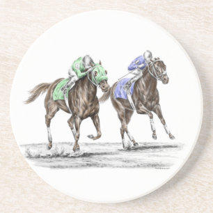 Dessous De Verre En Grès Course de chevaux à Thoroughbred