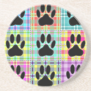 Dessous De Verre En Grès Courte de motif de patte de chien