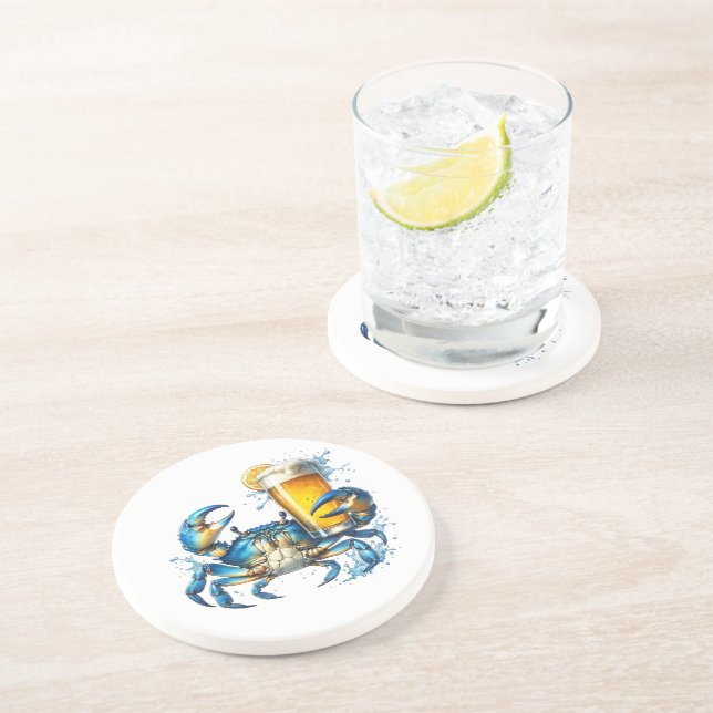 Dessous De Verre En Grès Crabe bleu (Côté)
