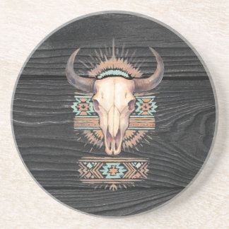 Dessous De Verre En Grès Crâne de Boho Aztec