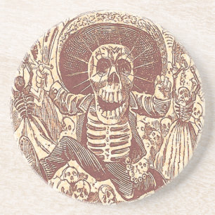 Dessous De Verre En Grès Crâne de Oaxaca, La Calavera Oaxaqueña
