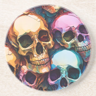 Dessous De Verre En Grès Crânes funky