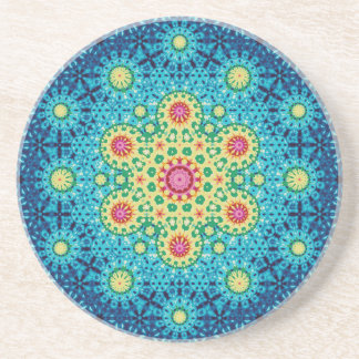 Dessous De Verre En Grès Cravate arc-en-ciel géométrique Mandala 2 Motif