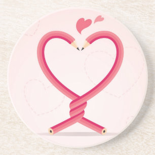 Dessous De Verre En Grès Crayons dans l'amour