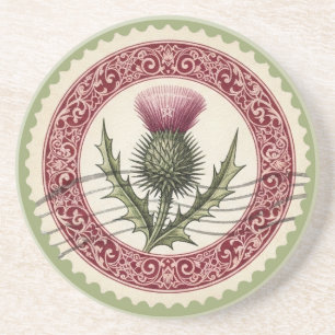 Dessous De Verre En Grès Créez Votre Propre Tampon de Fleur de Chardon Vict