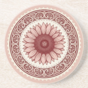 Dessous De Verre En Grès Créez votre propre tampon de tournesol rose victor