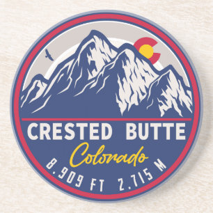 Dessous De Verre En Grès Crested Butte Colorado - Camping Ski Souvenirs