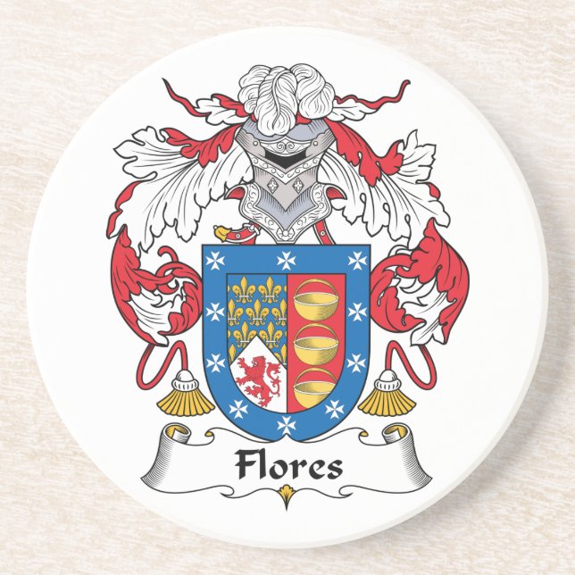 Dessous De Verre En Grès Crête de famille de Flores (Devant)