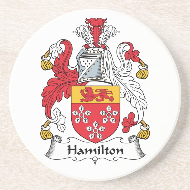Dessous De Verre En Grès Crête de famille de Hamilton (Devant)
