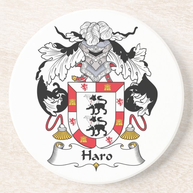 Dessous De Verre En Grès Crête de famille de Haro (Devant)