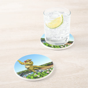 Dessous De Verre En Grès Crocodile drôle Champagne Fête Piscine Art