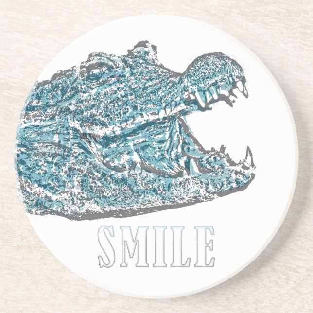 Dessous De Verre En Grès Crocodile du sourire (Devant)
