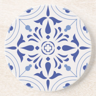 Dessous De Verre En Grès Croix Azure Bloom