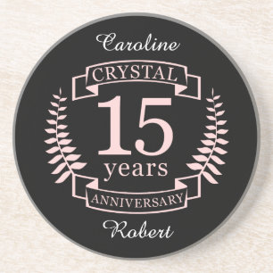 Dessous De Verre En Grès Crystal mariage anniversaire 15 ans