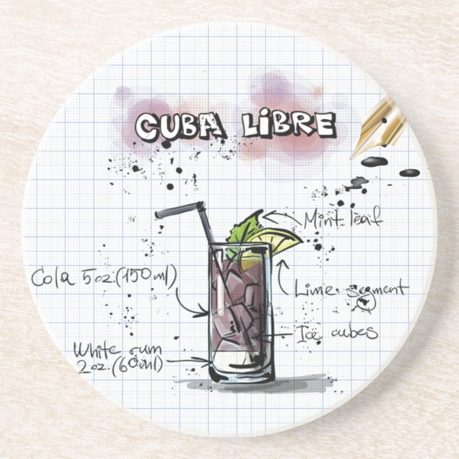 Dessous De Verre En Grès Cuba Libre (Devant)