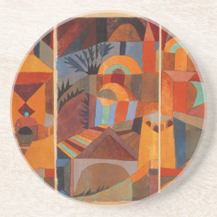 Dessous De Verre En Grès Cubisme Abstrait coloré Klee Temple Gardens