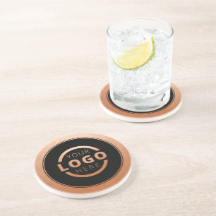 Dessous De Verre En Grès Cuivre de marque du logo promotionnel personnalisé
