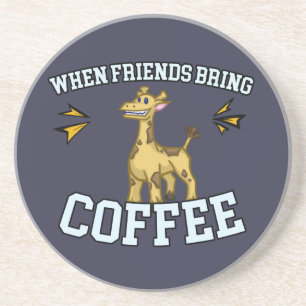 Dessous De Verre En Grès Culture de café - snob de café - girafe drôle