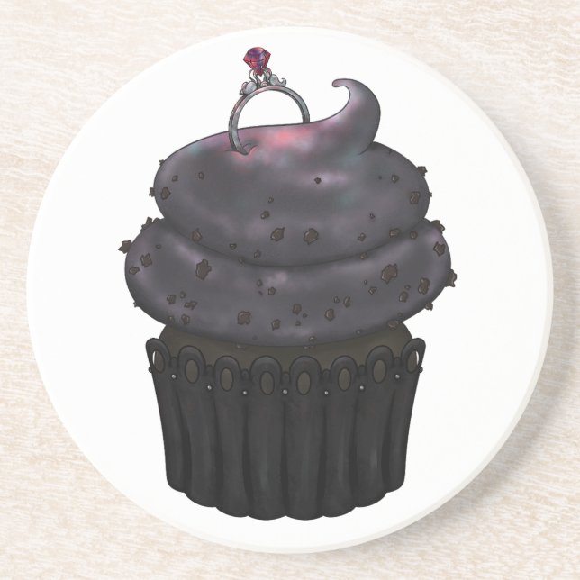 Dessous De Verre En Grès Cupcake Fiançailles doux (Devant)