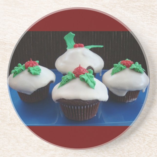 Dessous De Verre En Grès Cupcakes Noël (Devant)