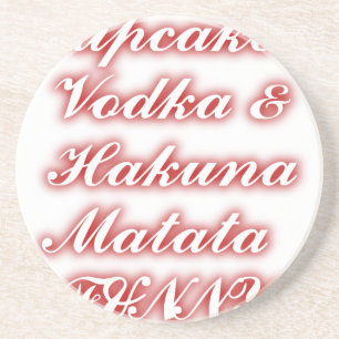 Dessous De Verre En Grès Cupcakes Rouge Vodka Hakuna Matata FUNNY.