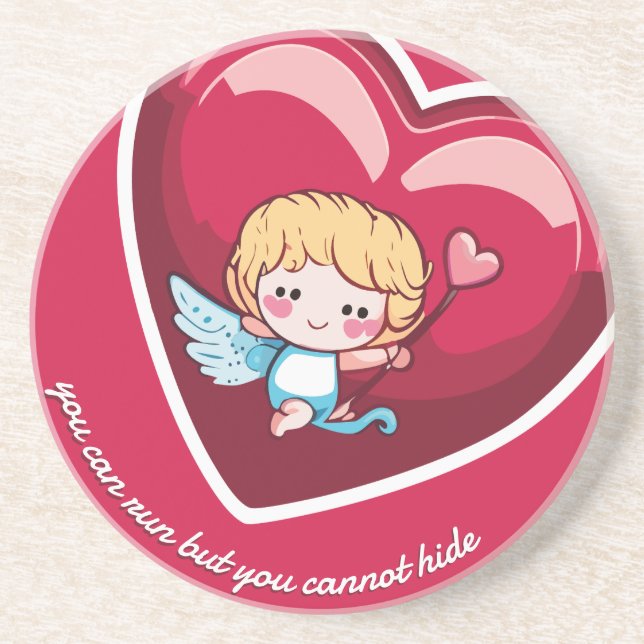 Dessous De Verre En Grès Cute Cupide (Devant)