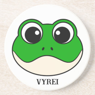 Dessous De Verre En Grès Cute grenouille souriante